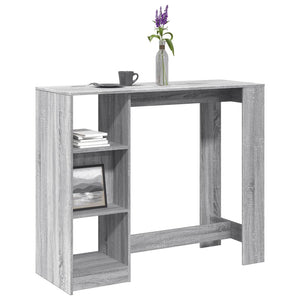 vidaXL Bartisch mit Regal Grau Sonoma 124x46x103,5 cm Holzwerkstoff