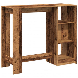 vidaXL Bartisch mit Regal Altholz-Optik 124x46x103,5 cm Holzwerkstoff