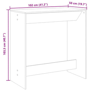 Bartisch Schwarz 102x50x103,5 cm Holzwerkstoff