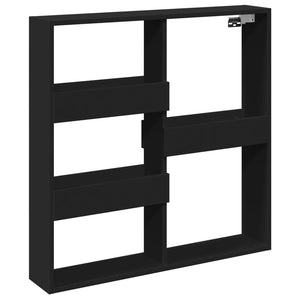 vidaXL Wandschrank Schwarz 80x15x80 cm Holzwerkstoff