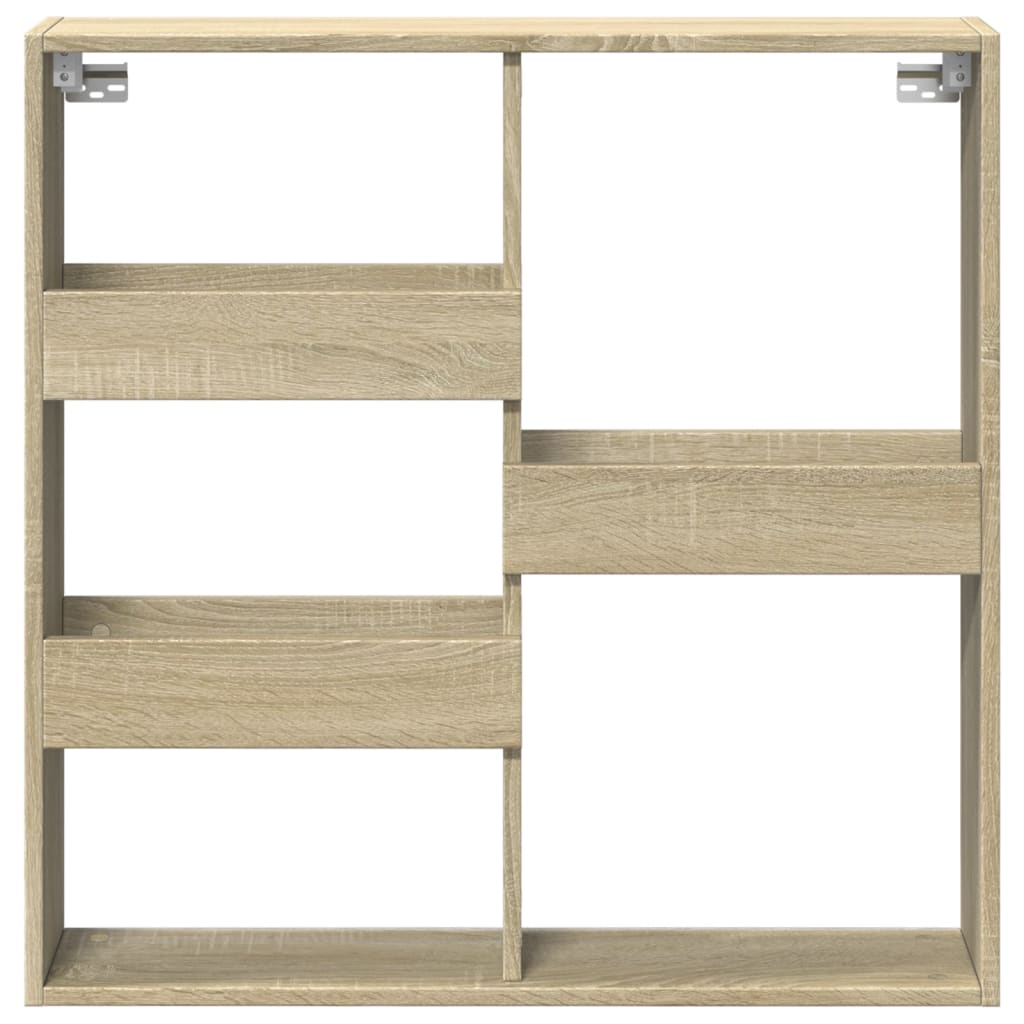 vidaXL Wandschrank Sonoma-Eiche 80x15x80 cm Holzwerkstoff