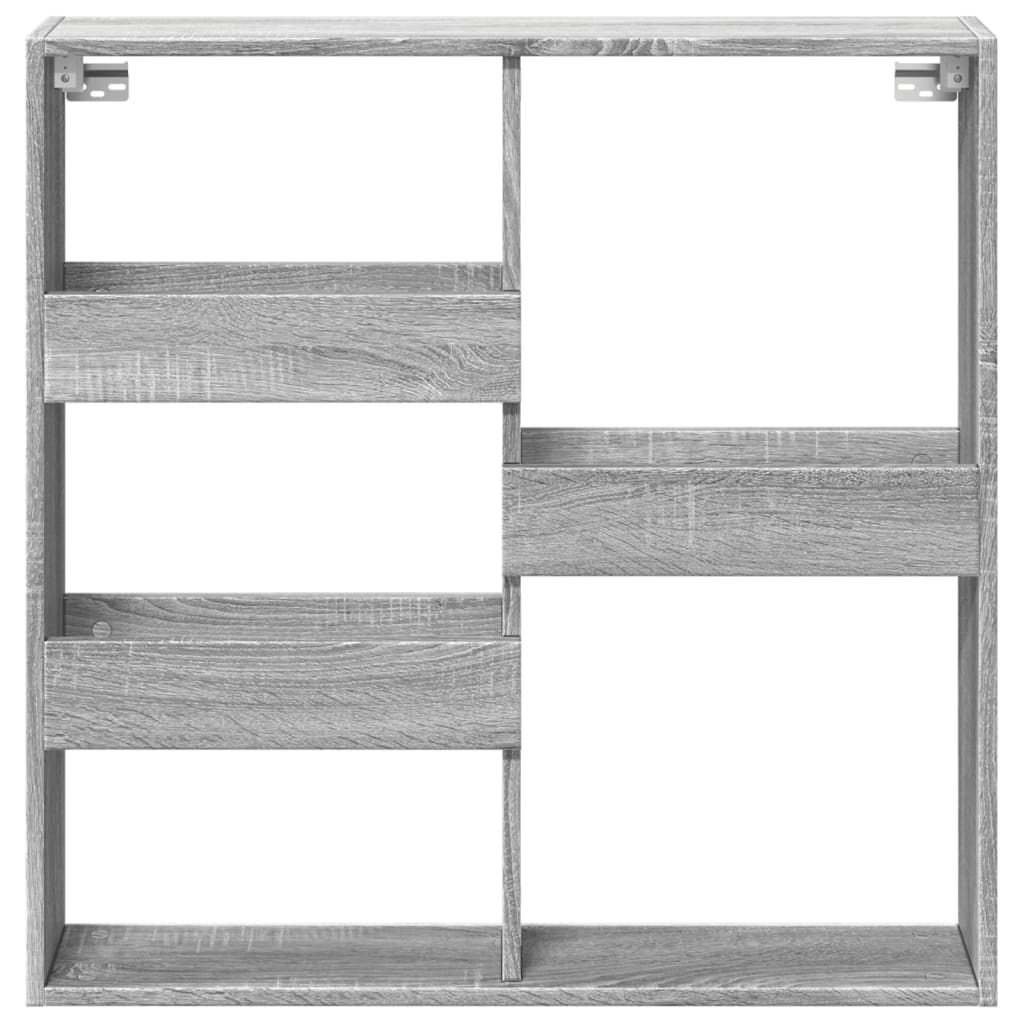 vidaXL Wandschrank Grau Sonoma 80x15x80 cm Holzwerkstoff