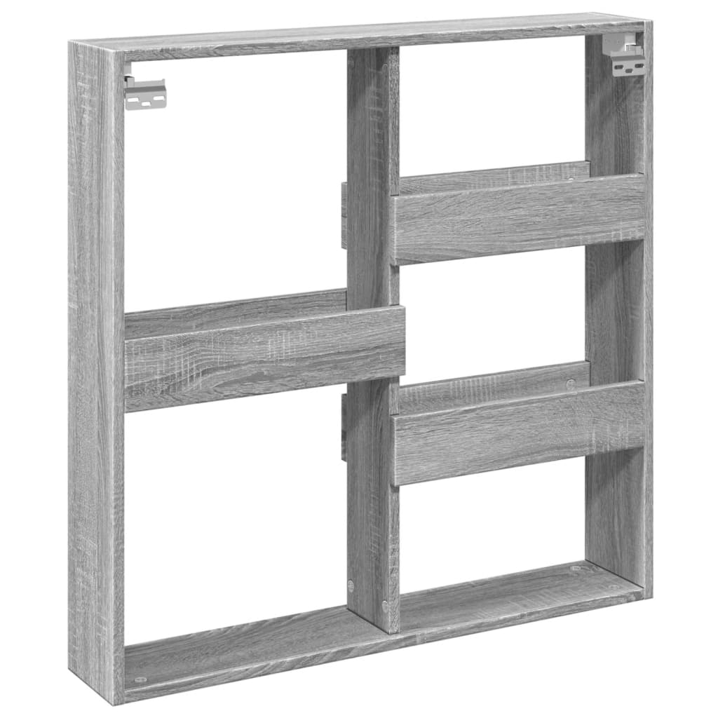 vidaXL Wandschrank Grau Sonoma 80x15x80 cm Holzwerkstoff