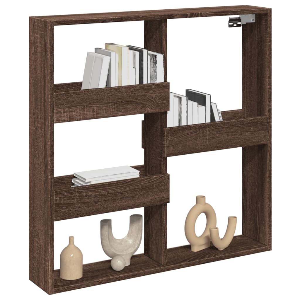 vidaXL Wandschrank Braun Eichen-Optik 80x15x80 cm Holzwerkstoff