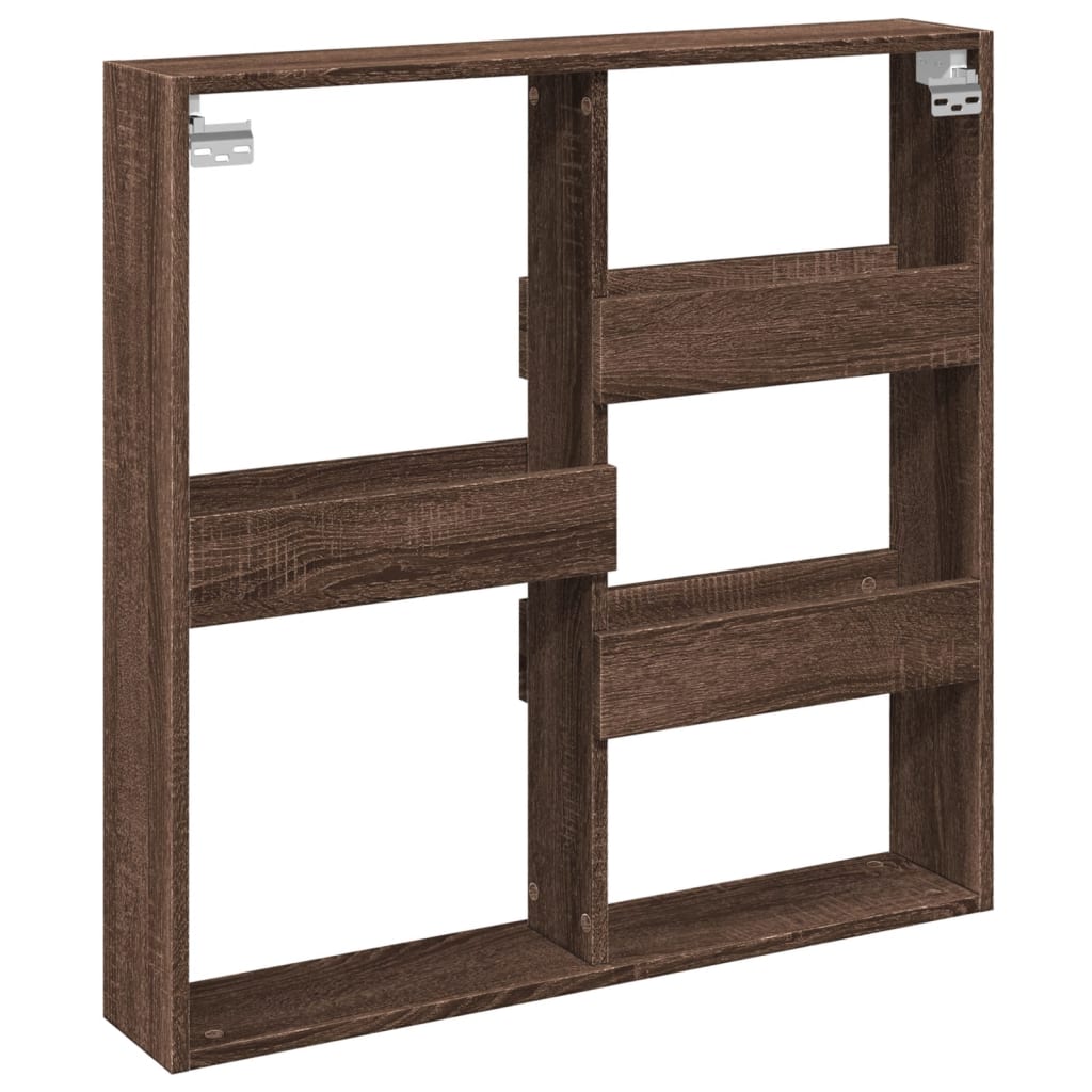 vidaXL Wandschrank Braun Eichen-Optik 80x15x80 cm Holzwerkstoff