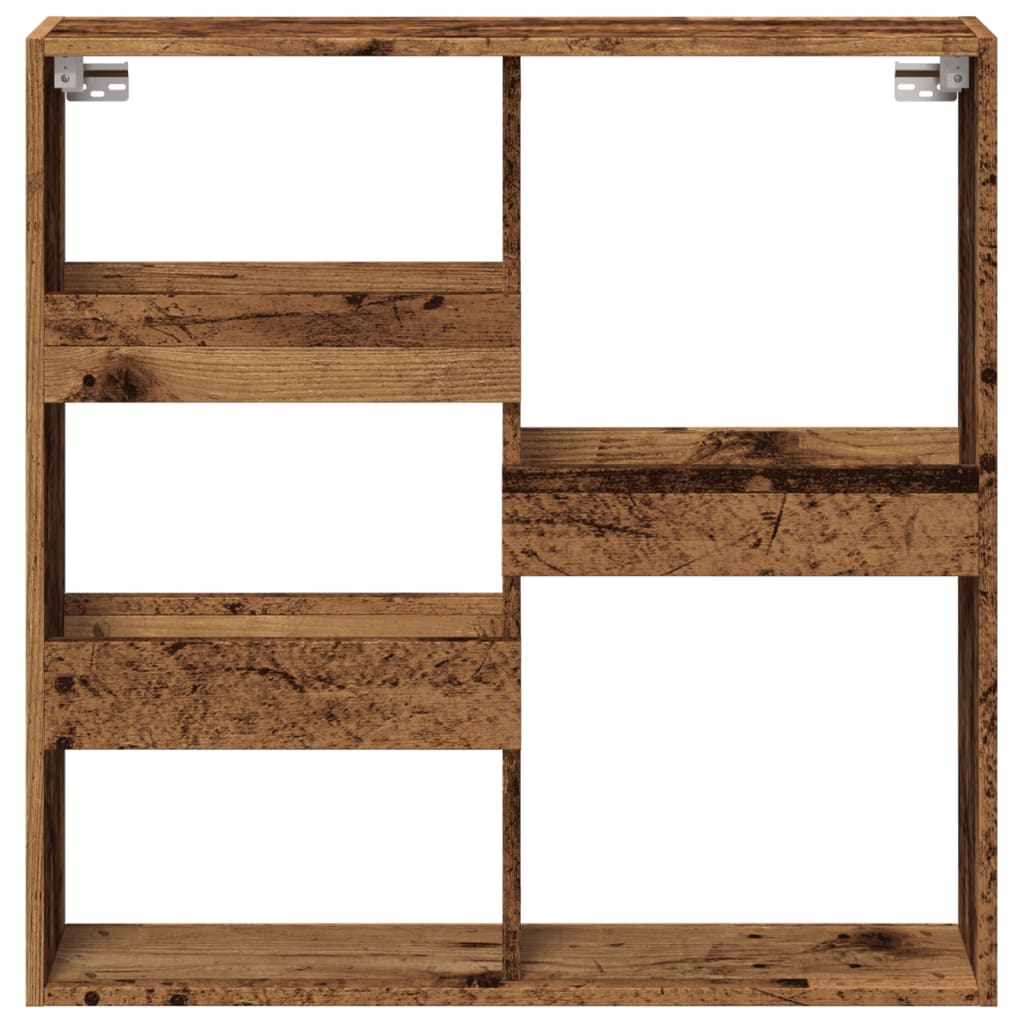 vidaXL Wandschrank Altholz-Optik 80x15x80 cm Holzwerkstoff