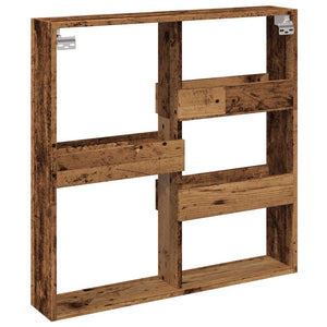 vidaXL Wandschrank Altholz-Optik 80x15x80 cm Holzwerkstoff