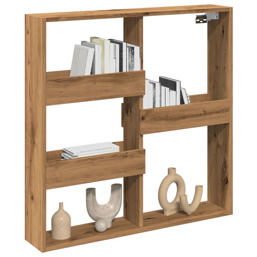 vidaXL Wandschrank Artisan-Eiche 80x15x80 cm Holzwerkstoff