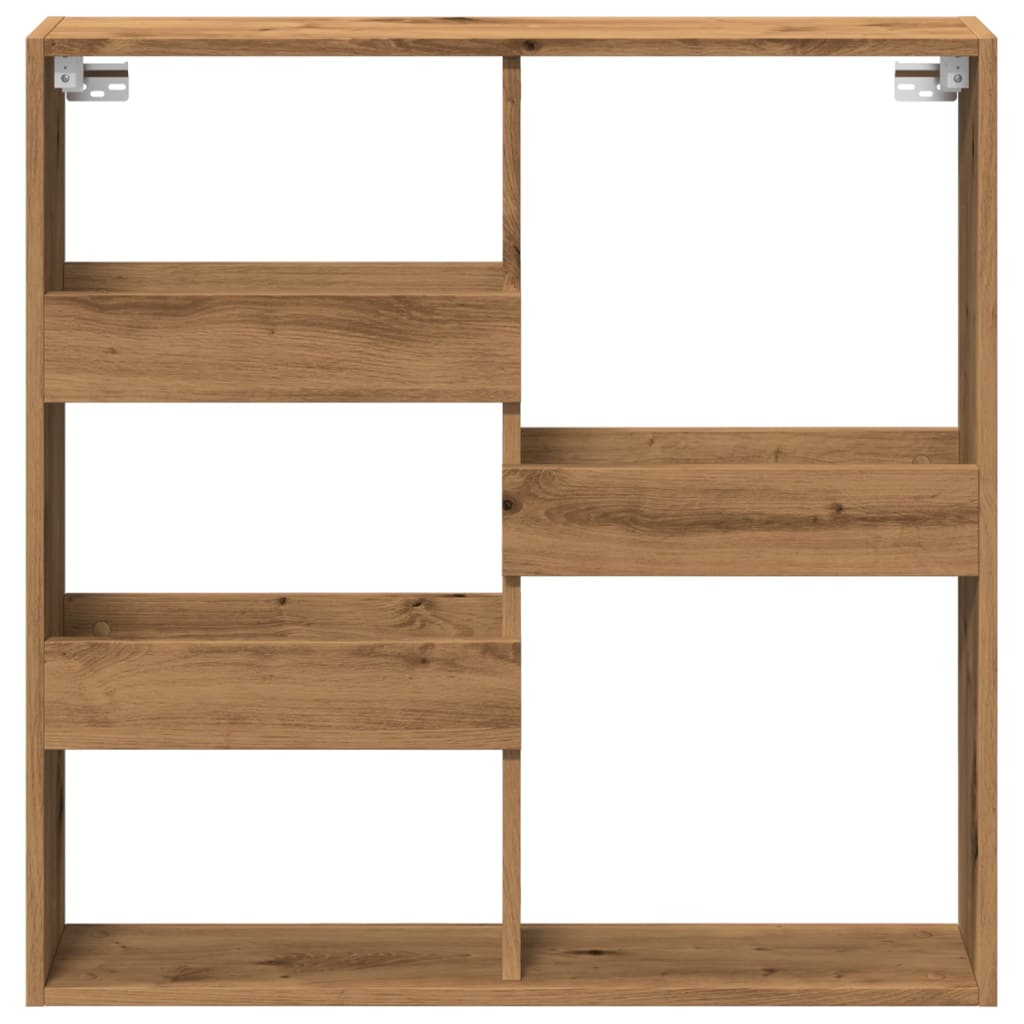 vidaXL Wandschrank Artisan-Eiche 80x15x80 cm Holzwerkstoff