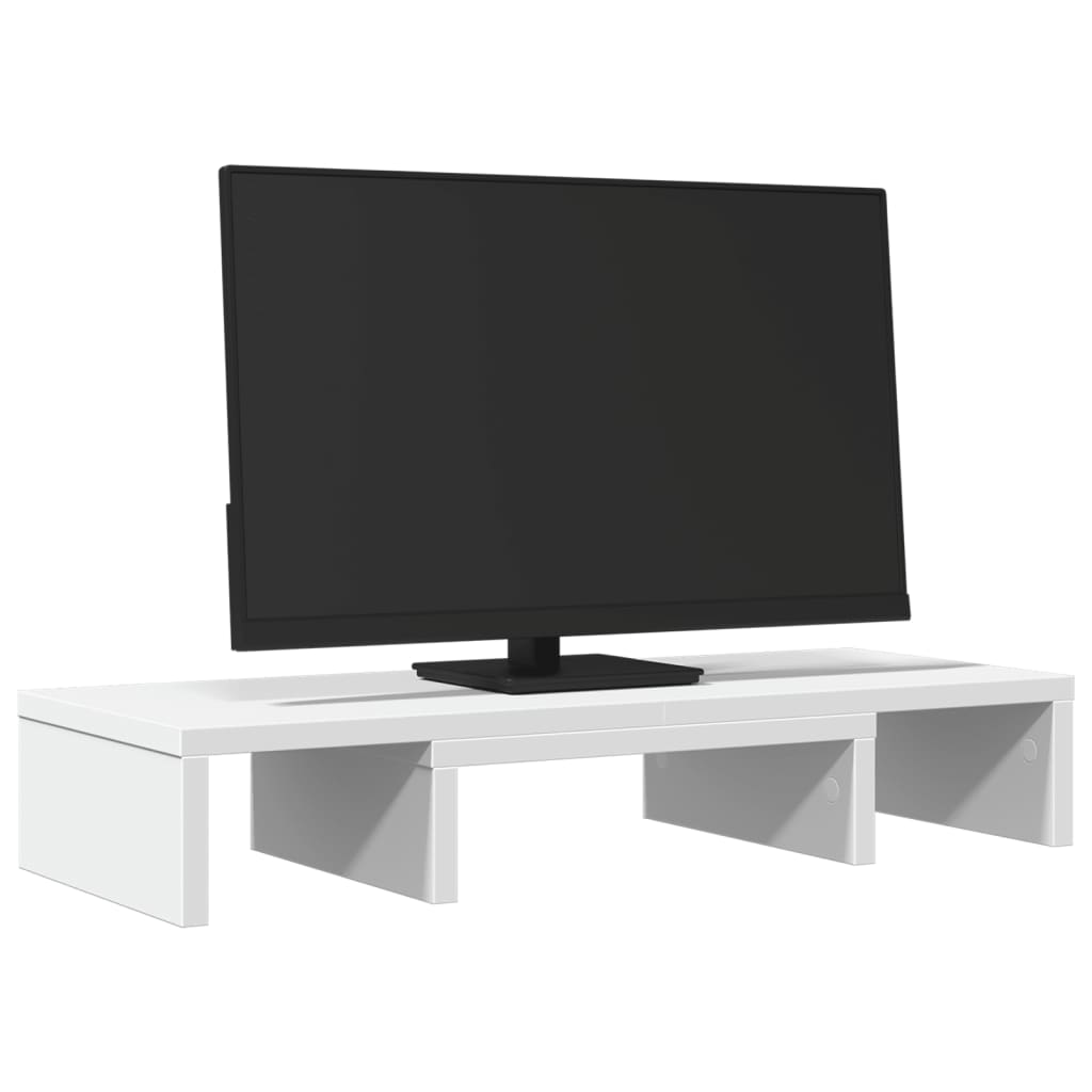 vidaXL Monitorständer Verstellbar Weiß 60x24x10,5 cm Holzwerkstoff