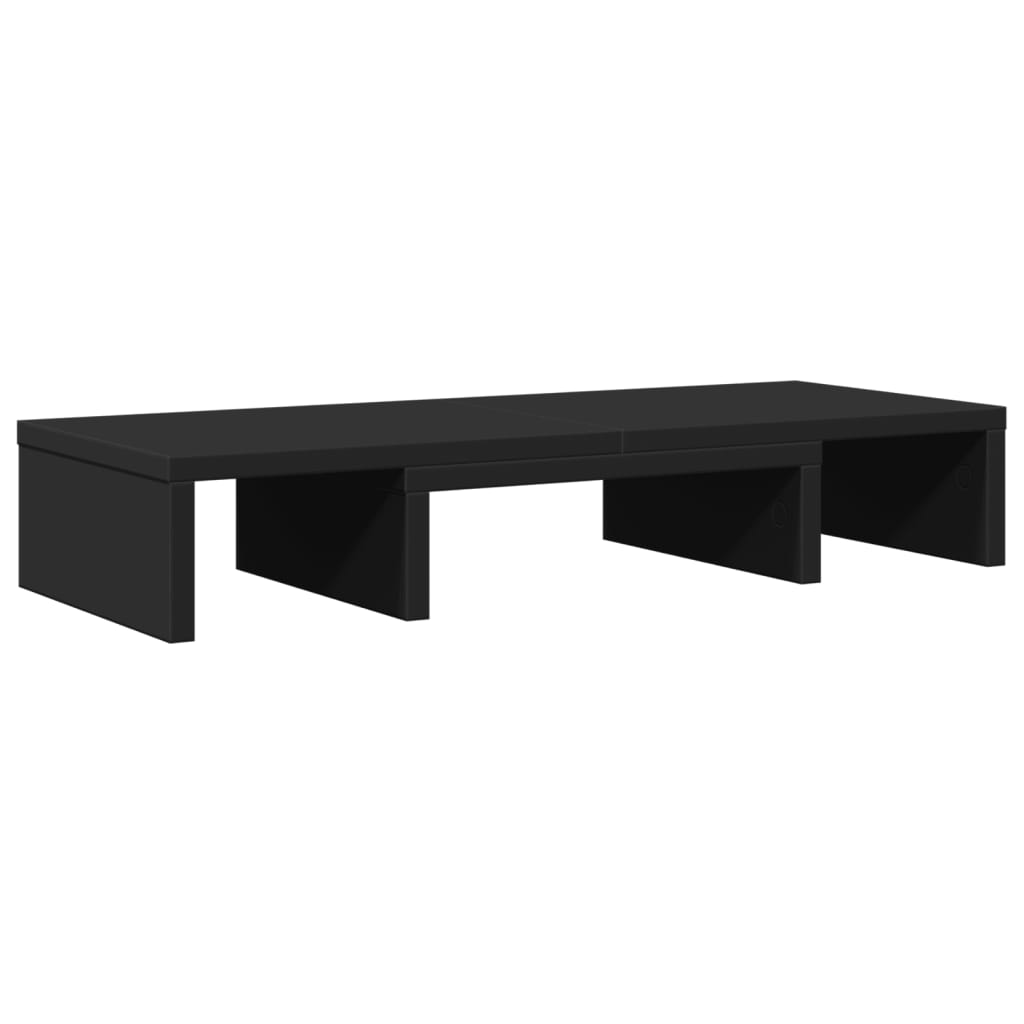 vidaXL Monitorständer Verstellbar Schwarz 60x24x10,5 cm Holzwerkstoff