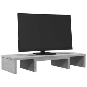 vidaXL Monitorständer Verstellbar Betongrau 60x24x10,5cm Holzwerkstoff