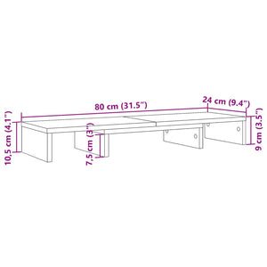 vidaXL Monitorständer Verstellbar Betongrau 80x24x10,5 cm