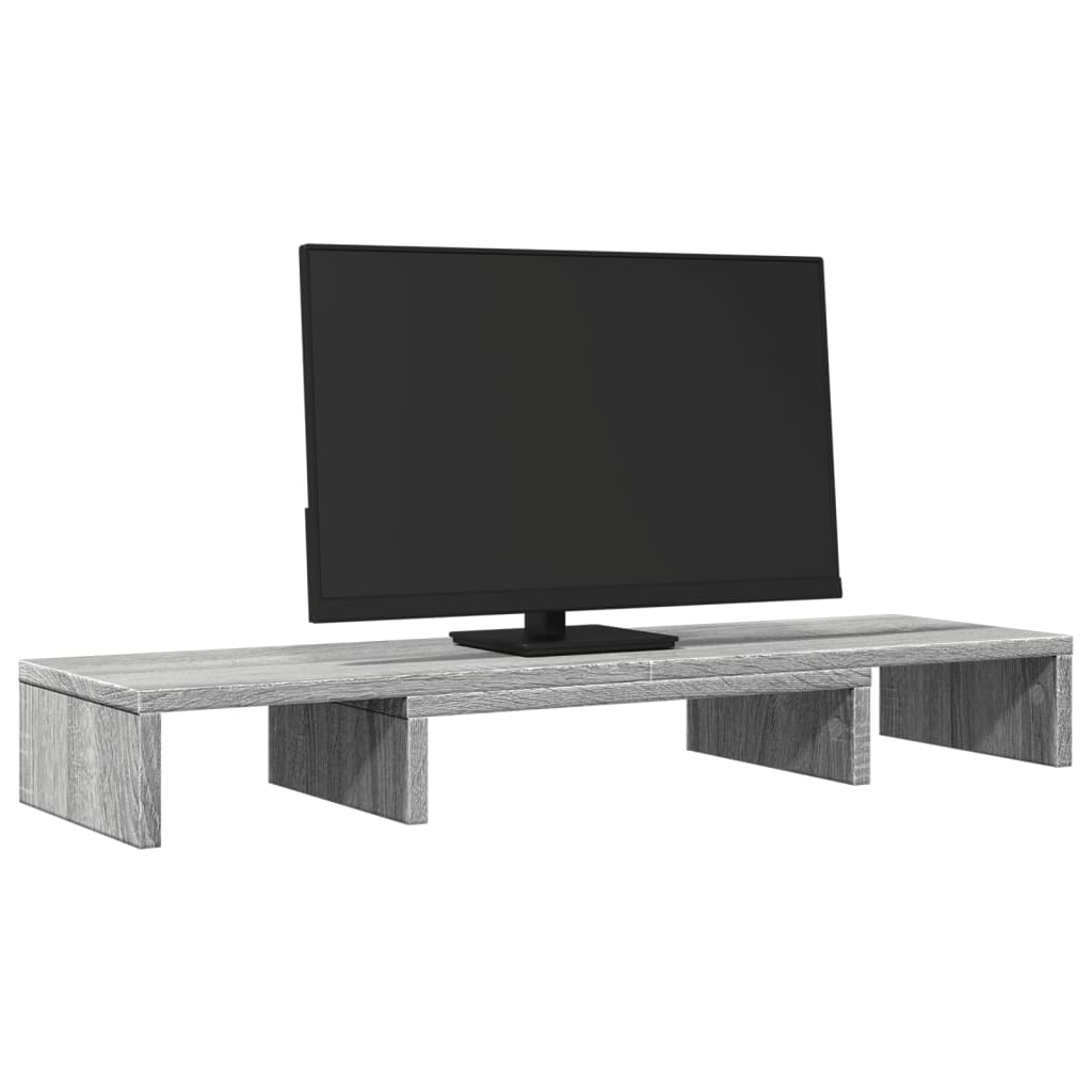 vidaXL Monitorständer Verstellbar Grau Sonoma 80x24x10,5 cm