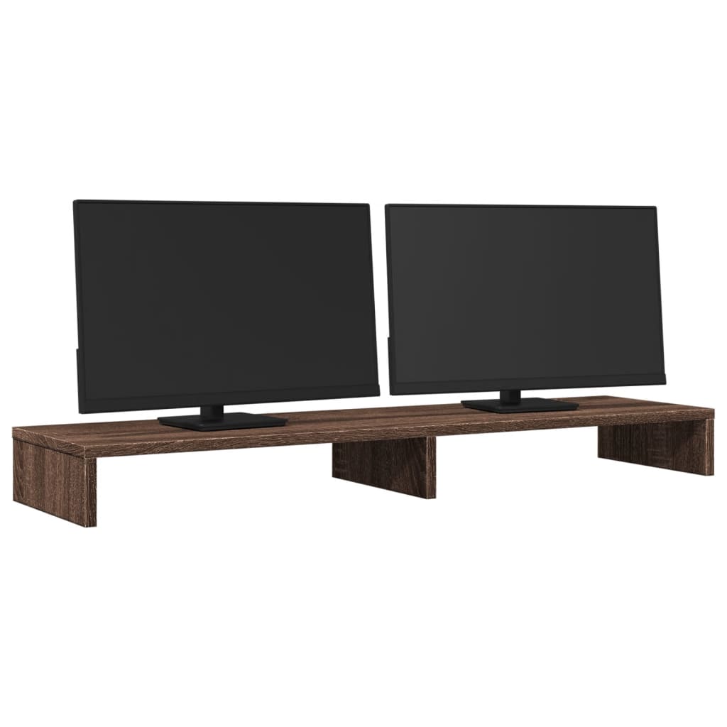 vidaXL Monitorständer Braun Eichen-Optik 100x27x10 cm Holzwerkstoff