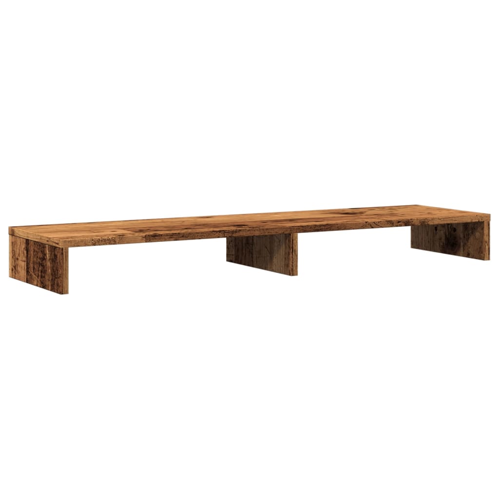 vidaXL Monitorständer Altholz-Optik 100x27x10 cm Holzwerkstoff