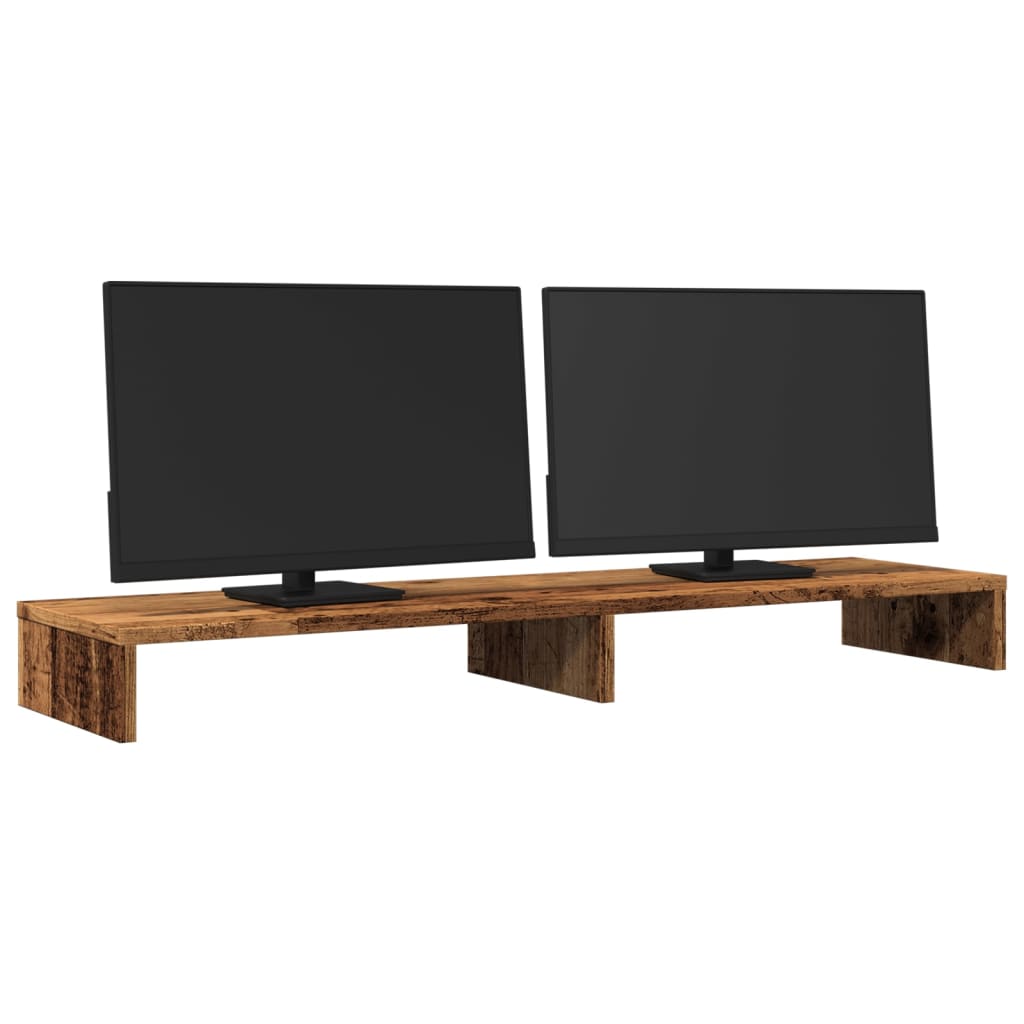 vidaXL Monitorständer Altholz-Optik 100x27x10 cm Holzwerkstoff