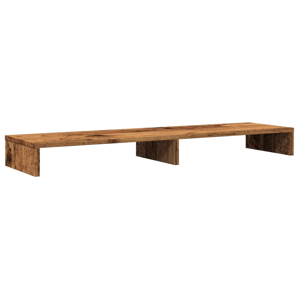 vidaXL Monitorständer Altholz-Optik 100x27x10 cm Holzwerkstoff