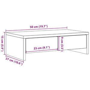 Monitorständer mit Schubladen Weiß 50x27x15 cm Holzwerkstoff VIDAXL