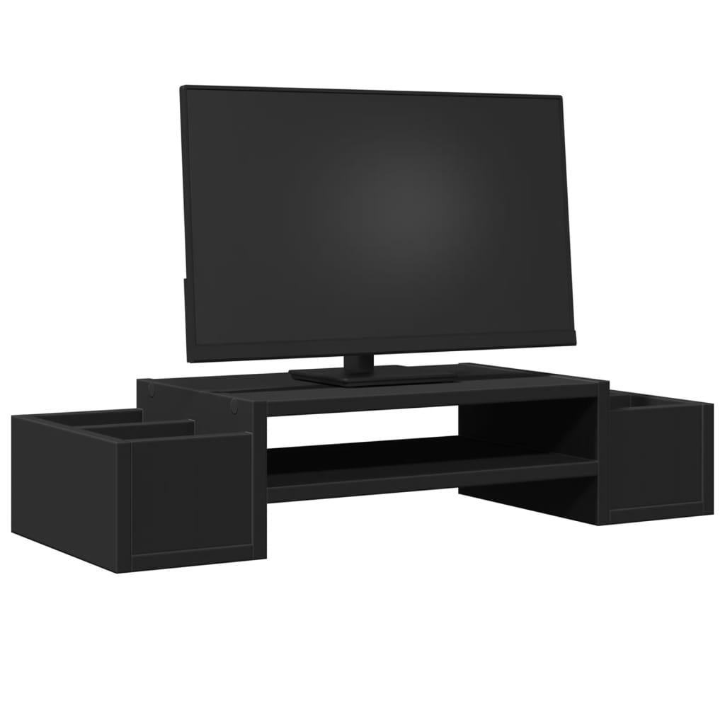 vidaXL Monitorständer mit Stauraum Schwarz 70x27x15 cm Holzwerkstoff