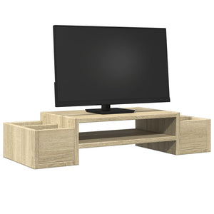 vidaXL Monitorständer mit Stauraum Sonoma-Eiche 70x27x15 Holzwerkstoff