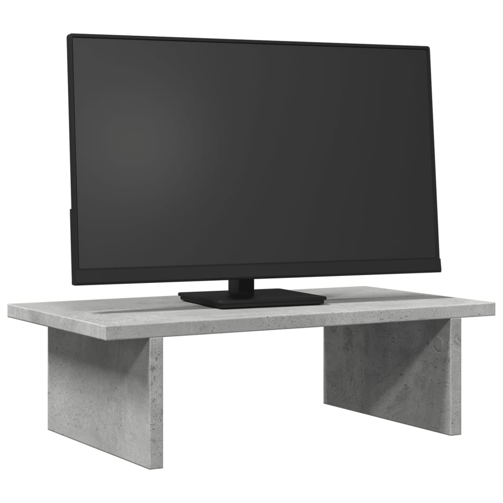 vidaXL Monitorständer Betongrau 50x27x15 cm Holzwerkstoff