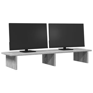 vidaXL Monitorständer Grau Sonoma 100x27x15 cm Holzwerkstoff