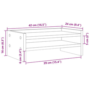 vidaXL Monitorständer Weiß 42x24x16 cm Holzwerkstoff