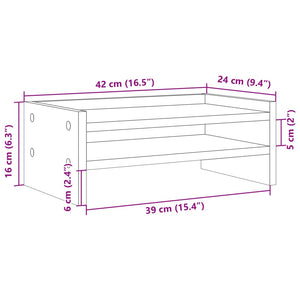 vidaXL Monitorständer Schwarz 42x24x16 cm Holzwerkstoff