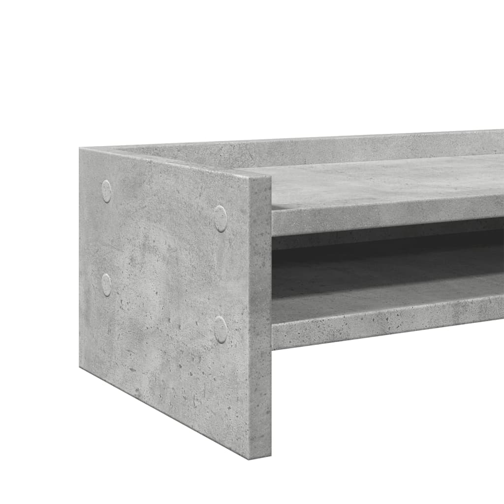 vidaXL Monitorständer Betongrau 42x24x16 cm Holzwerkstoff