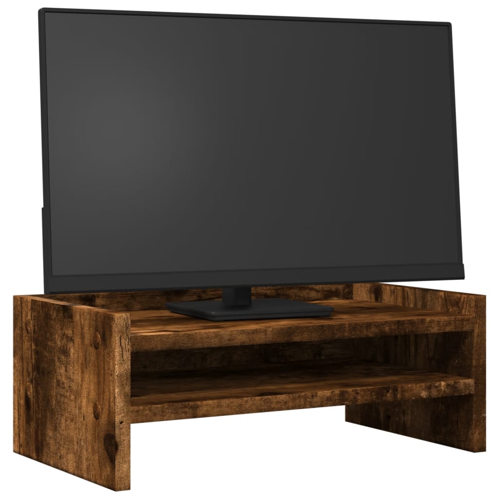 vidaXL Monitorständer Räuchereiche 42x24x16 cm Holzwerkstoff