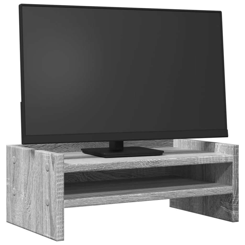 vidaXL Monitorständer Grau Sonoma 42x24x16 cm Holzwerkstoff