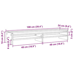 vidaXL Monitorständer Sonoma-Eiche 100x24x16 cm Holzwerkstoff