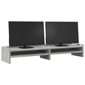 vidaXL Monitorständer Betongrau 100x24x16 cm Holzwerkstoff