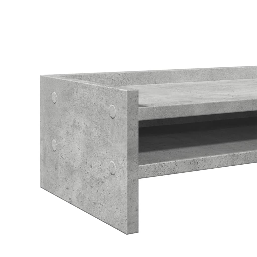 vidaXL Monitorständer Betongrau 100x24x16 cm Holzwerkstoff