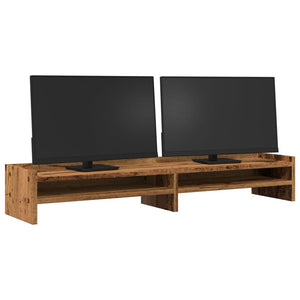 vidaXL Monitorständer Altholz-Optik 100x24x16 cm Holzwerkstoff