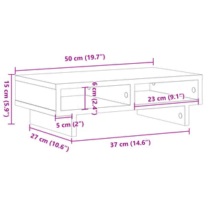 vidaXL Monitorständer Weiß 50x27x15 cm Holzwerkstoff