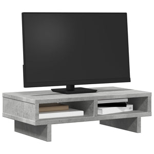 vidaXL Monitorständer Betongrau 50x27x15 cm Holzwerkstoff