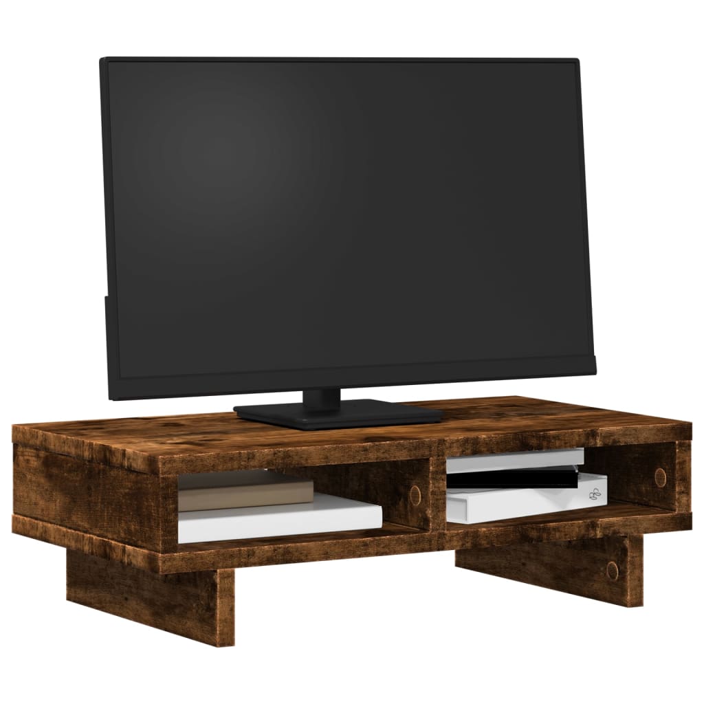 vidaXL Monitorständer Räuchereiche 50x27x15 cm Holzwerkstoff