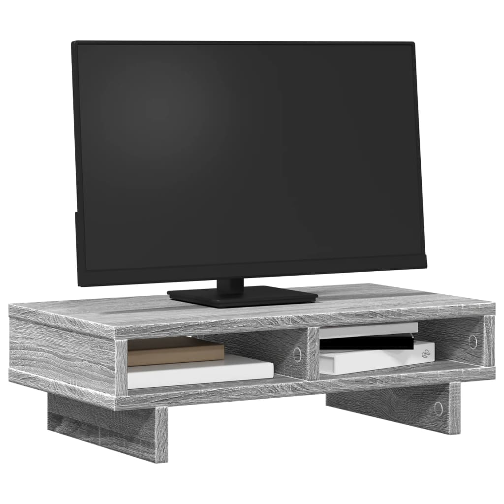 vidaXL Monitorständer Grau Sonoma 50x27x15 cm Holzwerkstoff