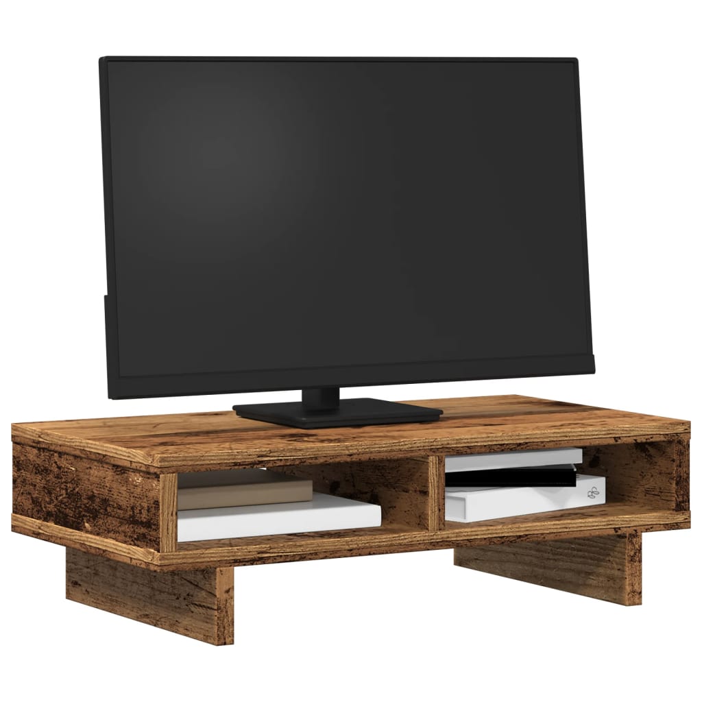 vidaXL Monitorständer Altholz-Optik 50x27x15 cm Holzwerkstoff