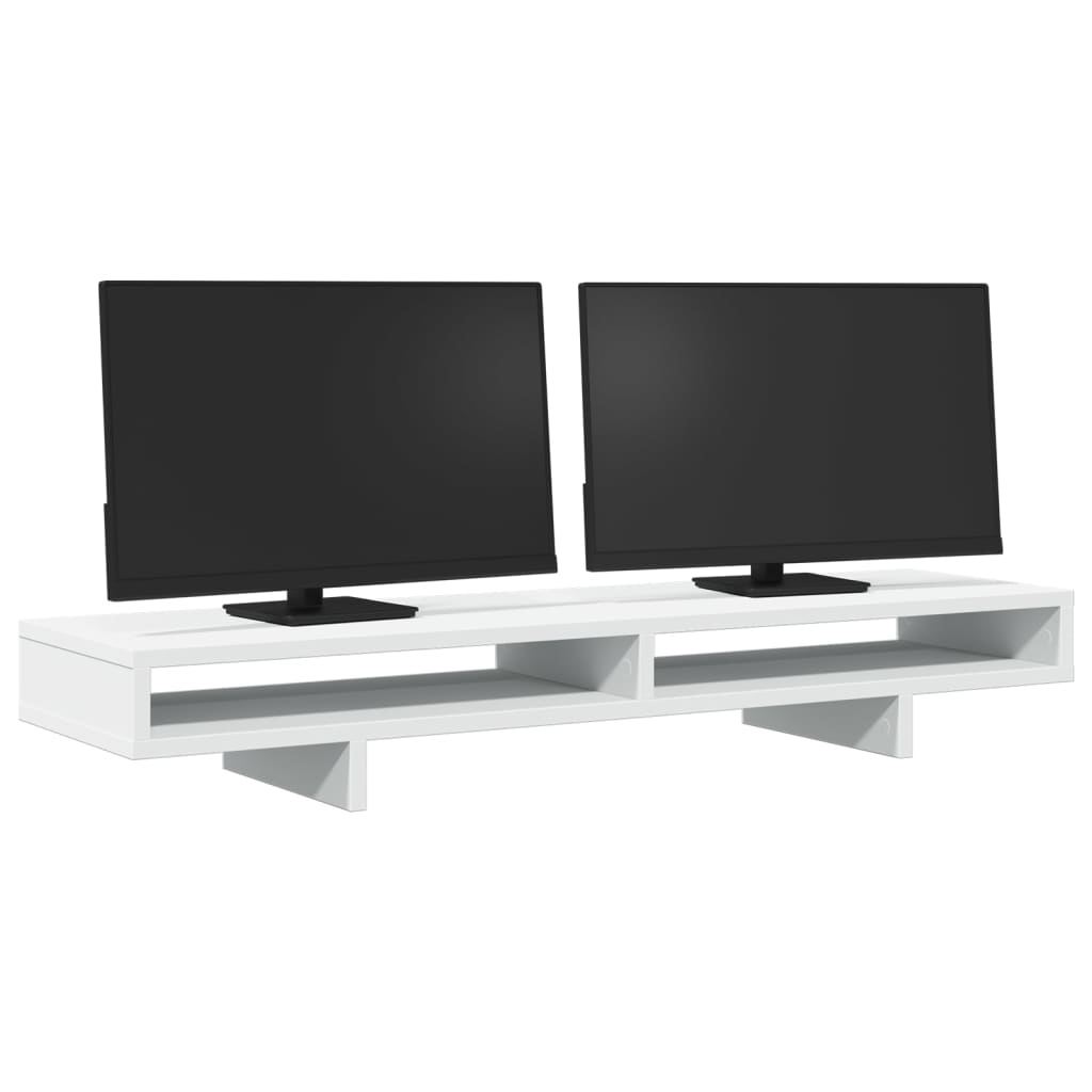 vidaXL Monitorständer Weiß 100x27x15 cm Holzwerkstoff