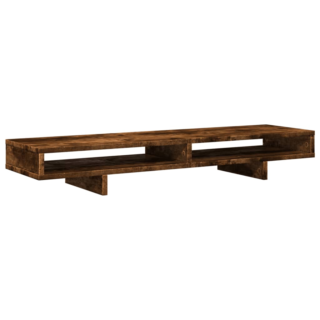 vidaXL Monitorständer Räuchereiche 100x27x15 cm Holzwerkstoff