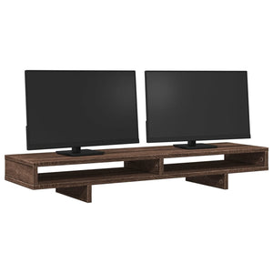 vidaXL Monitorständer Braun Eichen-Optik 100x27x15 cm Holzwerkstoff