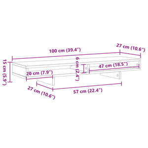 vidaXL Monitorständer Braun Eichen-Optik 100x27x15 cm Holzwerkstoff