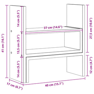 vidaXL Schreibtisch-Organizer Verstellbar Weiß 40x17x41 cm