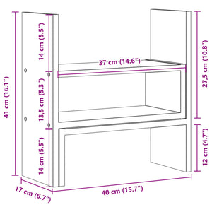 vidaXL Schreibtisch-Organizer Verstellbar Schwarz 40x17x41 cm