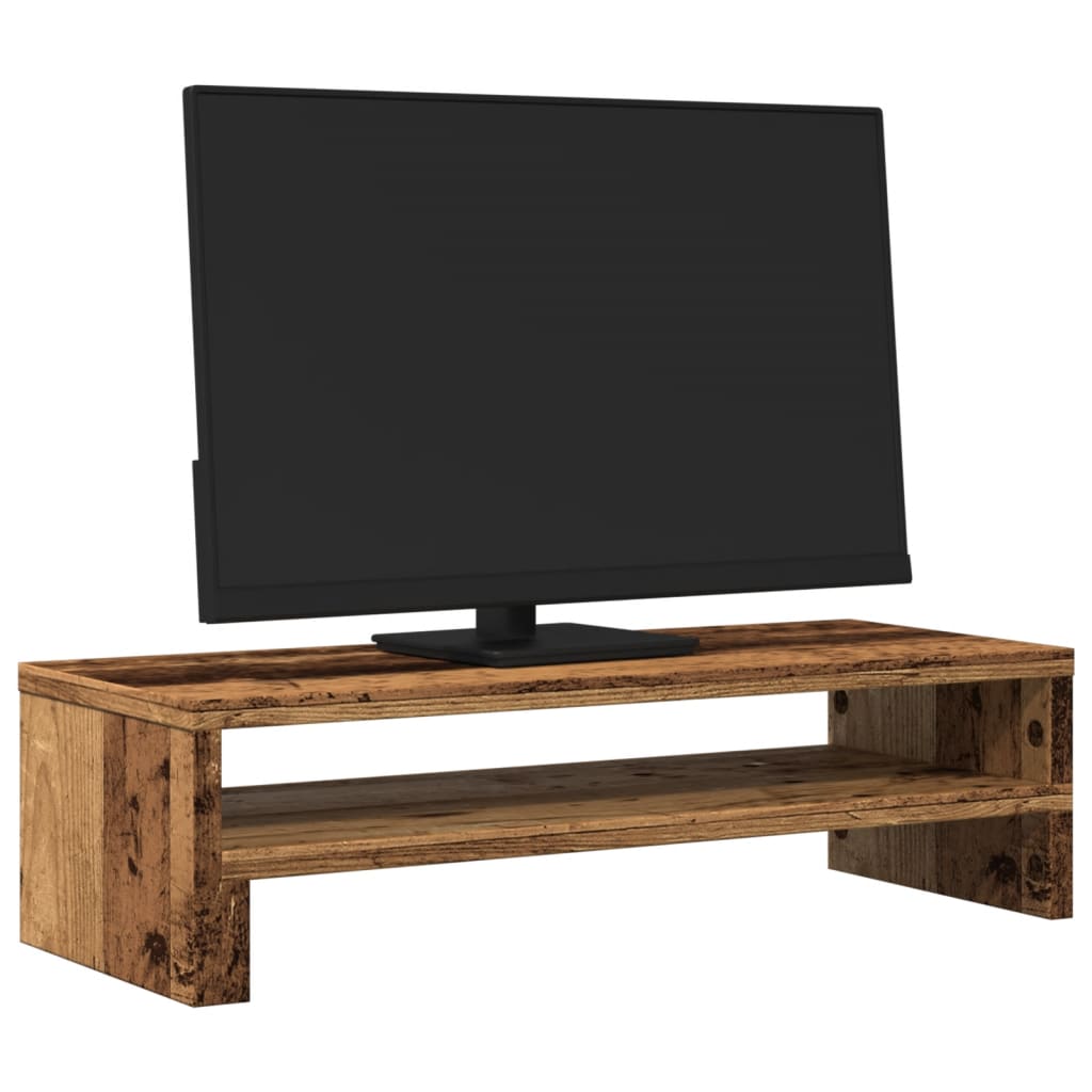 vidaXL Monitorständer Altholz-Optik 54x22x15 cm Holzwerkstoff