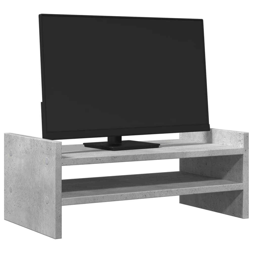 vidaXL Monitorständer Betongrau 50x27x20 cm Holzwerkstoff