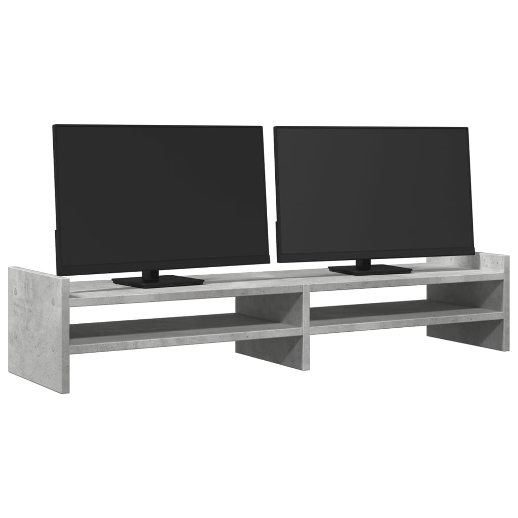 vidaXL Monitorständer Betongrau 100x27x20 cm Holzwerkstoff